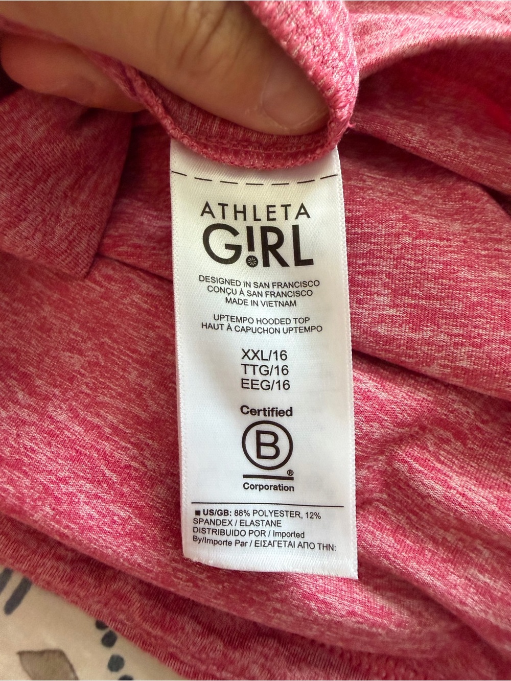 Athleta Girls Pink Lightweight Hooded Pullover - Picture 5 of 5